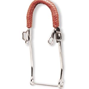 Chrome Plated Braided Leather Hackamore Bit