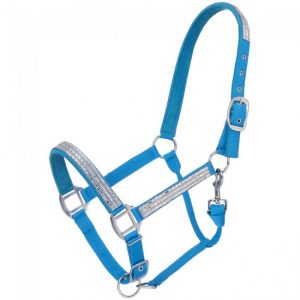 Adjustable Nylon Halter with Crystal Accents